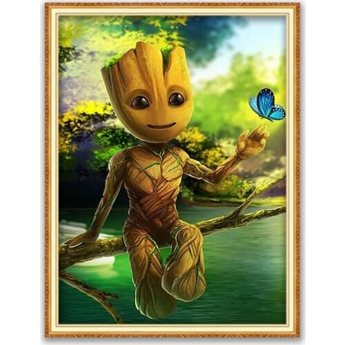 Groot DIY Cross Stitch 11CT Embroidery Kits Craft Needlework Set Printed Canvas Cotton Thread Decoration Dropshipping New Design