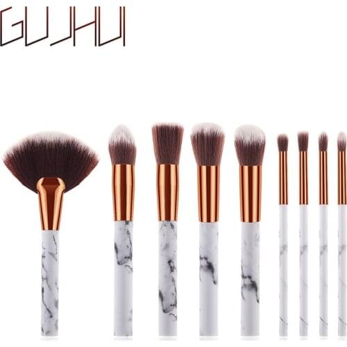 Class 9pcs Marble Unicorn Makeup Brushes Set Blush Foundation Blending Brush Makeup Tool Kit maquillaje