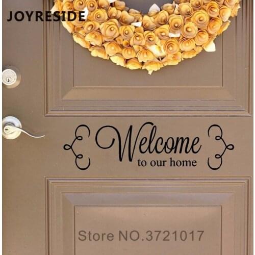 Welcome To Our Home Wall Decals Doors Windows Decor Wall Doors Sticker Vinyl Wallpaper Stickers 40 Colors Available Art M031