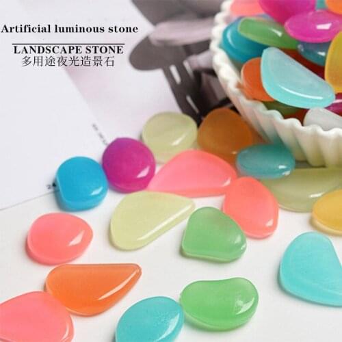 Exterior garden decoration glow in the dark pebbles Non-toxic and non-fading resin luminous stone outdoor decor garden stones