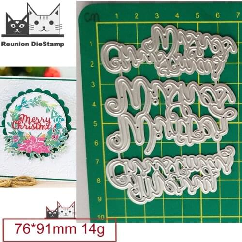 New Design Craft Metal Die Cuts Letters Merry Christmas Cutting Die Scrapbook Album DIY Paper Card Embossing Stencils