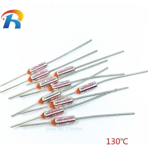 100pcs/Lot New RY 130C Temperature Fuse rice cooker thermal fuse 10A250V 130 degrees Tf 130