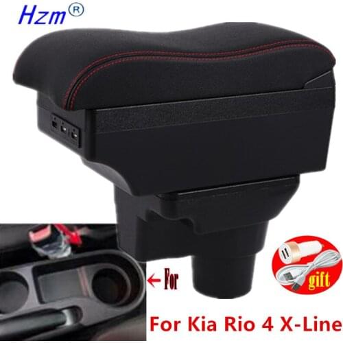 For Kia Rio 4 Armrest box For Kia Rio 4 X-Line car armrest box Russi 2016 2017 2018 2019 2020 2021 car accessories interior