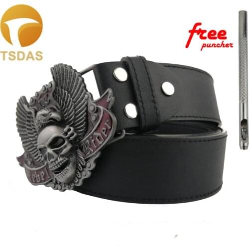 Colorful Skull Belt Buckle For Men Jeans Accessories 90*70 mm Metal Belt Buckle Head With Pin Buckles