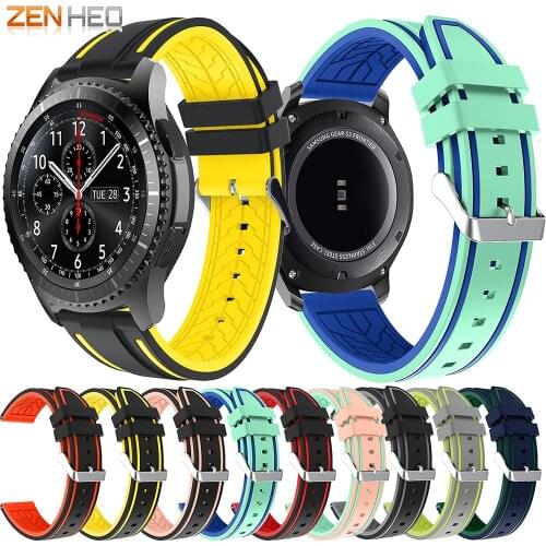 22mm Silicone Strap For Samsung Galaxy Watch 46mm/Gear S3 Frontier/Classic Bracelet Wristband Replacement Watch Band