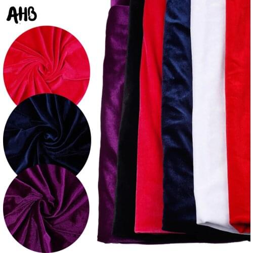 AHB 45*150cm Velvet Fabric Cloth Gorgeous Silk Fabric for Velvet Dress Clothes Luxury Soft Purple Velvet Home Textile Curtain