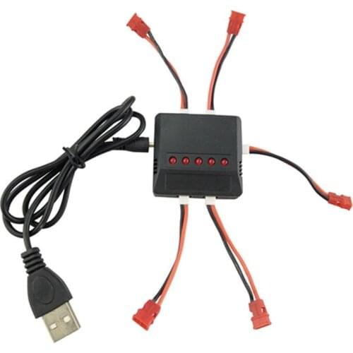 Syma X5C 1 In 5 3.7V Lithium USB Battery Balance Charger With Connectors For X5S X5SC X5SW X5HW H107L H107C X5UW X5UC Battery