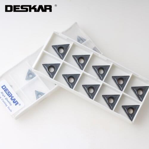 10PCS DESKAR TCMT110204 TCMT110208 MA LF6008 CNC Lathe Cutter Cutting Alloy Blades TCMT Internal Turning Tools Carbide Inserts
