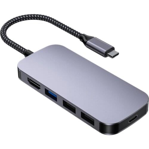 USB C HUB 8-In-1 USB Type-C to USB 3.0 HDMI-Compatible PD Powered Port Adapter for Laptop/PC/ Pro