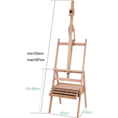 Zelkova schneideriana Wooden easel for oil painting sketching etc