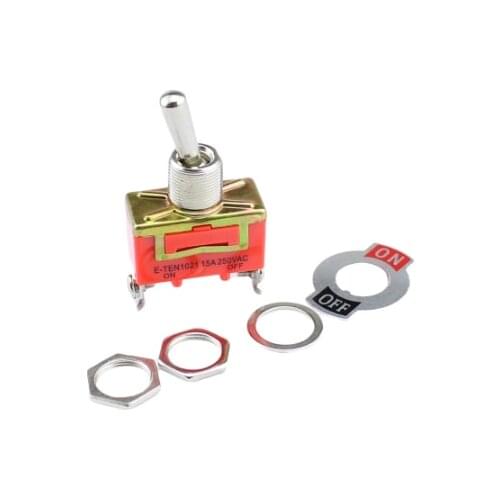1pcs AC 250V 15A 2 Pin DPDT On/Off 2 Position Mini Toggle Switch E-TEN1021 Orange