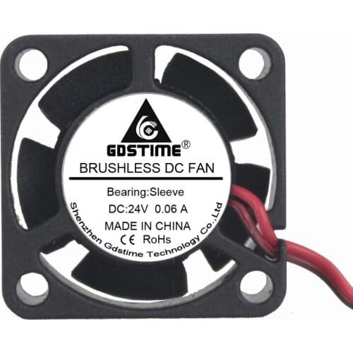 100 pieces lot Gdstime 24V 2pin 25MM 25mm x 10mm 2510S DC Mini Brushless Exhaust Case Cooling Fan