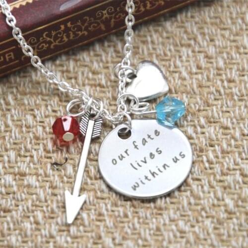 12pcs/lot Brave Inspired Necklace Merida Our fate lives within us Silver colored crystals for women or girls