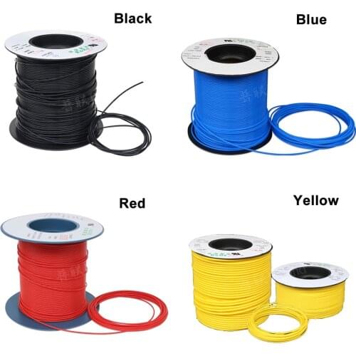 150V AWG L Type Black Yellow Blue Red PTFE Tube Capillary Wall Thickness 0.15/0.2/0.3mm