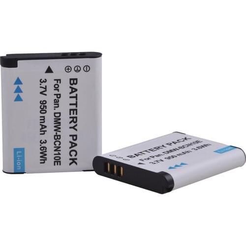 2Pcs 950mAh DMW-BCN10 DMW BCN10 Lithium BatteryBCN10 Digital Rechargeable Battery for Panasonic Lumix DMC-LF1 DMC-LF1K DMC-LF1W