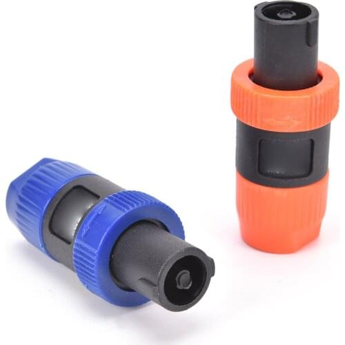 2Pcs/lot High Quality Speakon NL4FC Blue 4 Pin Male Plug Compatible Audio Speaker Cable Connector