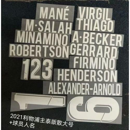 2019 2020 2021 super A patch number name Champions OF EUROE Liverpool M.SALAH MANE FIRMINO Hot stamping patches badges