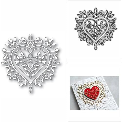 2020 New Christmas Leaf Lace Heart Shape Metal Cutting Dies for Scrapbooking and Card Making Decorative Embossing Craft No Stamp