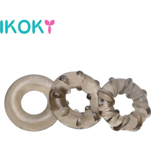 IKOKY 3Pcs/set Penis Ring Cock Ring Delay Ejaculation Sex Toys for Men Adult Products Male Masturbation Sex Product