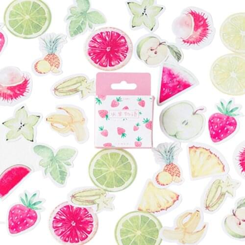 45pcs/box Cute Fruit Story Mini paper sticker Diary Scrapbooking Decorative DIY Stickers Stationery