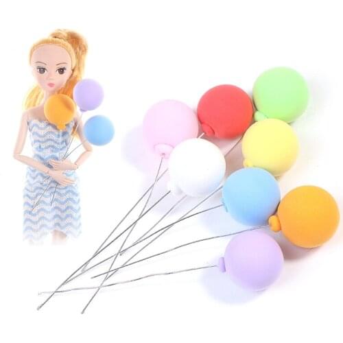 8Pcs/set 1/12 Dollhouse Miniature Colorful Balloons Doll House Decor Toy Clay Simulation Balloon 10cm