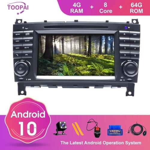 TOOPAI Android 10 For Mercedes Benz W203 CLK200 CLK22 C180 C200 CANBUS 2005 2006-2011 Car Multimedia Player Auto Radio Stereo