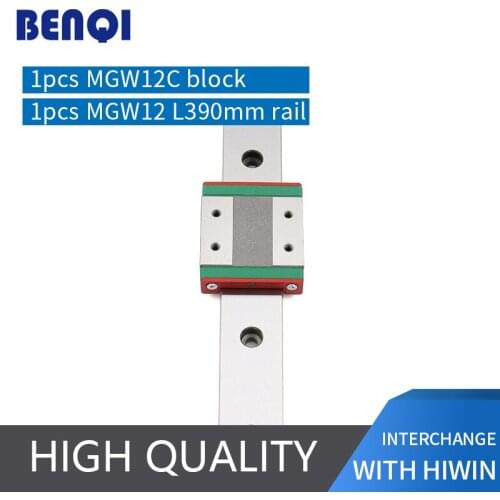 BENQI miniature linear guideway MGW12- L390mm + 1pc MGW12C standard block/carriage