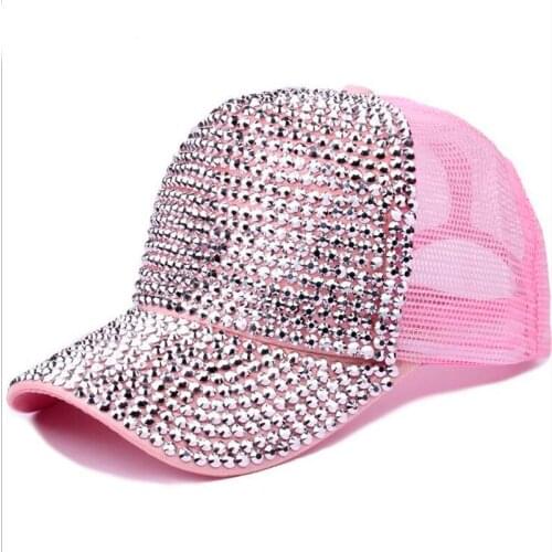 2019 Luxury Sequined Rhinestone Pearl Cotton Baseball Cap For Women Ladies Summer Hat Snapback Hip Hop Hats Hat Cap Bone