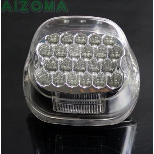 Clear Motorcycle 26PCS LED Taillamp Rear License Plate Stop Taillight For Harley Touring Road King Electra Glide 1999-Up Fat Boy