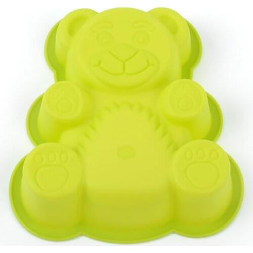 3D Lovely Bear Form Cake Mold Silicone Mold Baking Tools Kitchen Fondant Cutters Kitchen DIY Cake Cup