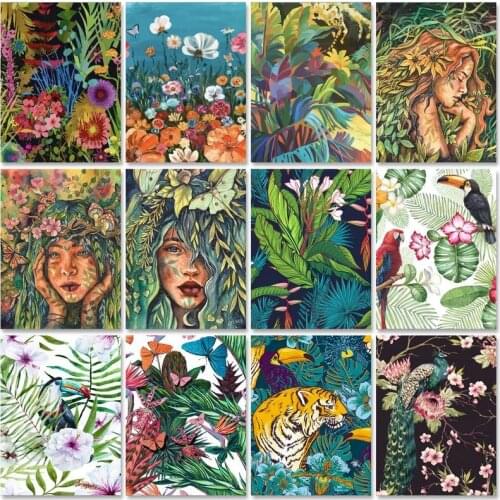 Gatyztory DIY Painting By Numbers Kits Acrylic Paint By Numbers For Adults jungle Animal Modern Wall Home Decor 60x75cm Frame