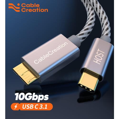 USB-C to Micro-B 3.0 (Gen 2/10G), CableCreation Braided Micro USB 3.1 Type C Cable, Compatible MacBook (Pro), Chromebook Pixel