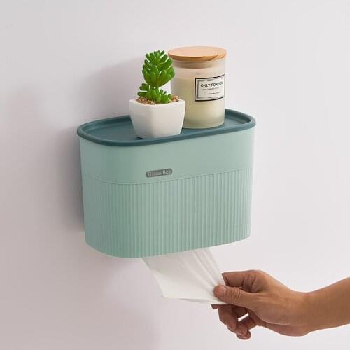 Hole-Free Bathroom Tissue Box Wall Decoration Bathroom Household Wall Decoration Creative Storage Rack