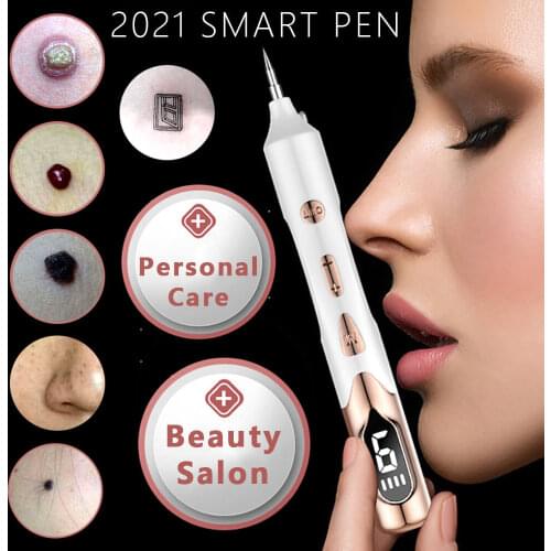 2021 Laser Mole Removal Pen Wart Plasma Remover Skin Pore Care Tool Corn Freckle Dark Tag Nevus Pimple Spot Tattoo Cleaner Set