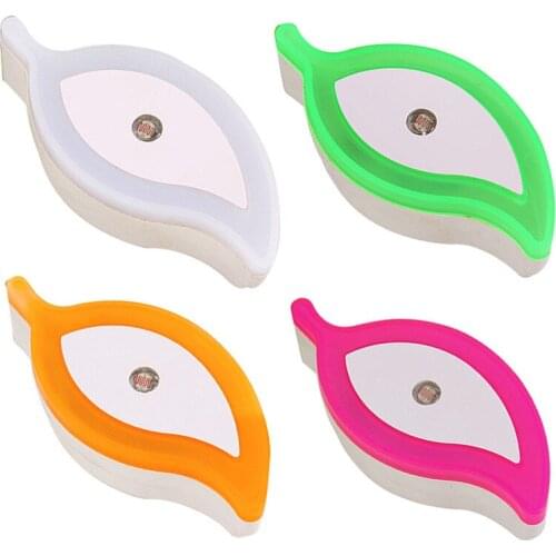 Leaf Shape US EU Plug in LED Night Light Lamp with Sensor with Automatic Dusk to Dawn Light Sensor Cute Color Wall Socket Lamps