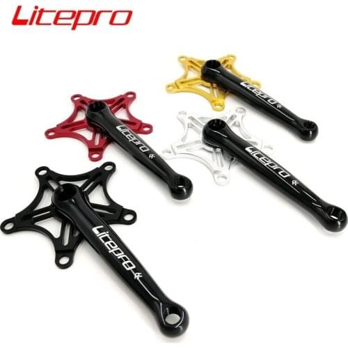 Litepro Retro Crank 130BCD 170mm Aluminum Alloy Brompton Folding Bike Crank Black Red Gold Silver