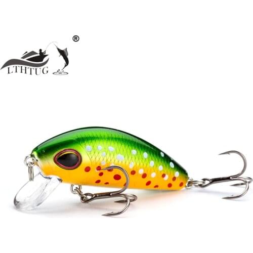 LTHTUG New Mini Stream Minnow 44mm 5g Slow Sinking Rolling Fishing Lure Artificial Hard Bait Trout Crankbait Fishing Tackle