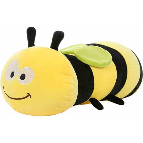 Dorimytrader lovely animal little bee plush doll stuffed cartoon yellow honeybee toy pillow gift for kids 35inch 90cm DY61813
