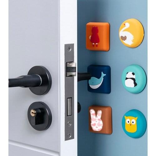 NEW Wall Thickening Mute Door Stick Door Crash Pad Cartoon Rubber Fender Handle Door Lock Protective Pad Protection Stickers