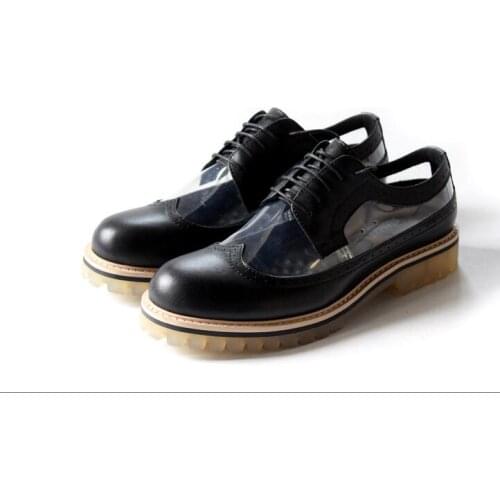 New fashion handmade men shoes round toe brogue shoes lace up casual shoes for men