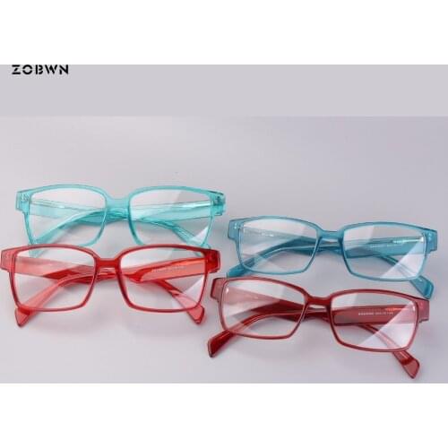 Wholesale cheap ready glasses from manufacture high quality eyeglasses women gafa red blue color driving square lentes armazones