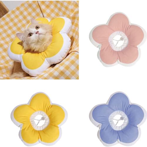 Flower Shaped Cat Elizabethan Collar Pet Dog Neck Cone Recovery Collar Anti-Bite Lick Surgery Wound Healing Protective E- Collar