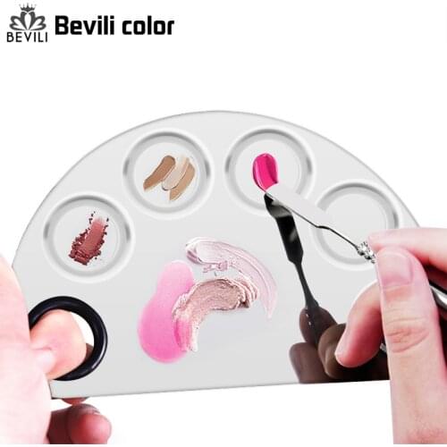 Nail polish palette Stainless Steel Makeup Palette for Mixing Foundation Eyeshadow Multifunction Drawing Painting Nail Art Tools
