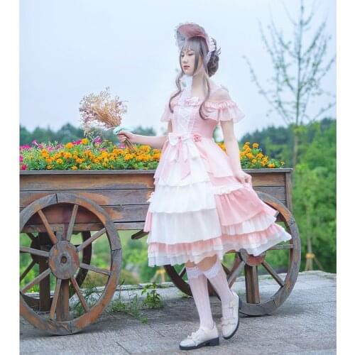 Sweet lolita dress blue pink lolita dress