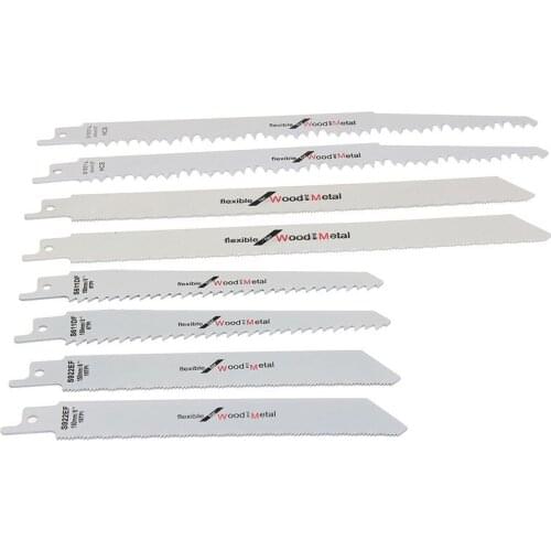 8pc/Set HCS Reciprocating Saw Blades Wood Metal PVC Cutter Blade For Bosch Makita Hitach Power Tools Accessories