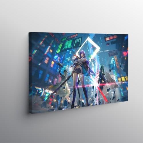 Arknights Anime Girls Poster Framed Wooden Frame Canvas Painting Wall Art Decor Living Room Bedroom Study Home Decoration Prints