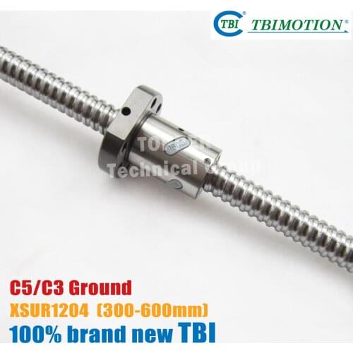 Taiwan TBI Ball Screw SFU1204 C3/C5 300/600mm ballscrew dia 12mm lead 4mm with XSUR1204 ball nut