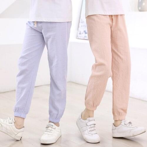 Children Clothing Boys Pants Kids Girl Casual Sport Trousers Girl Clothes Kids Cotton Mosquito-proof Pants Spring Summer Pants