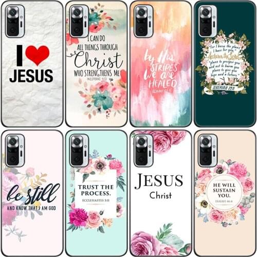 Bible Jesus Christ Christian Silicone Phone Case For Xiaomi Redmi Note 10 10T 10S 9S 8T 9 8 7 Pro Max 9A 9C 9T Black Soft Cover