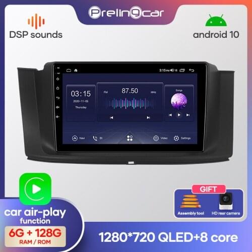 Prelingcar Android 10 System Car IPS Touch Screen Stereo For Geely Emgrand GT GC9 Borui 2015-2016 player with buttons navigation